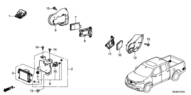 2019 Honda Ridgeline Camera Assy., Monocular (Rewritable) Diagram for 36160-T6Z-A31