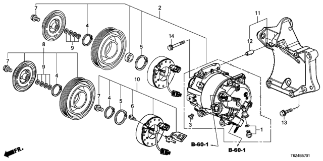 2021 Honda Ridgeline A/C Air Conditioner (Compressor) Diagram