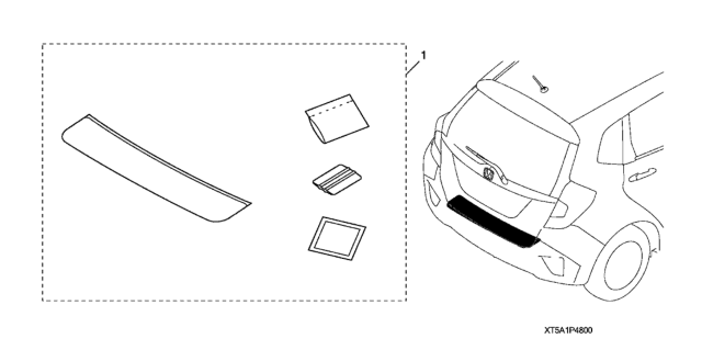 2018 Honda Fit 5 Door SPORT KA 6MT Rear Bumper Applique Diagram