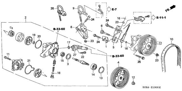 2002 Honda Odyssey Pump Sub-Assembly, Power Steering Diagram for 56110-P8F-A02