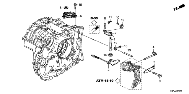 2019 Honda Civic 4 Door LX (HCM ENGINE/HDM CVT) KL CVT AT Control Shaft - Position Sensor Diagram