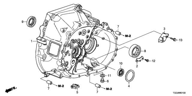 2019 Honda Civic MT Clutch Case Diagram