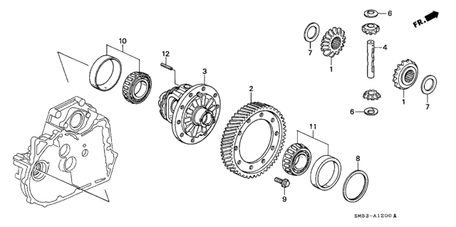 1991 Honda Accord AT Differential Gear Diagram