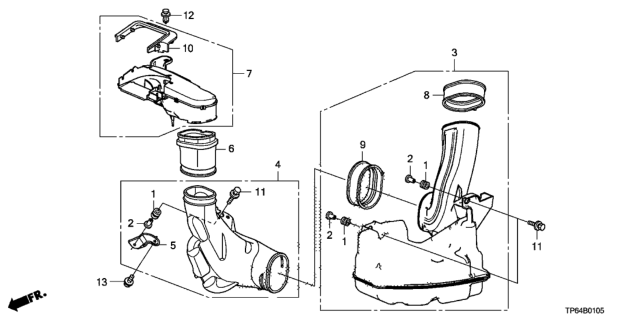 2013 Honda Crosstour Resonator Chamber (V6) Diagram