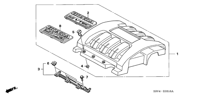 2007 Honda Pilot Intake Manifold Cover Diagram