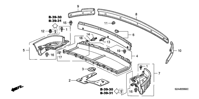 2005 Honda S2000 Rear Tray Diagram