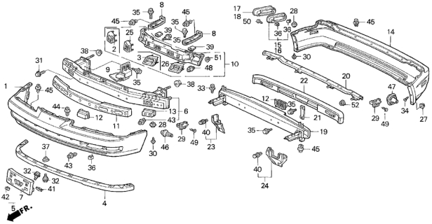 1994 Honda Prelude Grille, Passenger Side Diagram for 75101-SS0-003