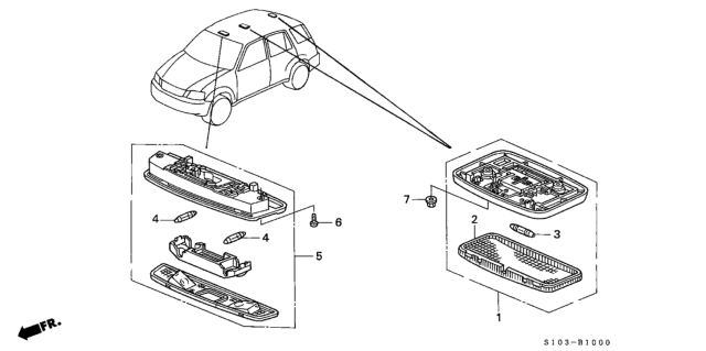 1999 Honda CR-V 5 Door EX KA 4AT Interior Light Diagram