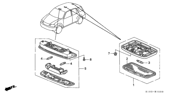 1997 Honda CR-V Interior Light Diagram