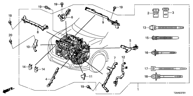 2017 Honda Accord Wire Harness, Engine Diagram for 32110-5G1-L51