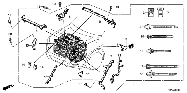 2017 Honda Accord Engine Wire Harness (V6) Diagram