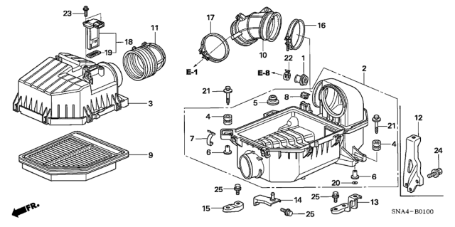 2007 Honda Civic Air Cleaner (1.8L) Diagram