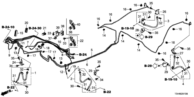 2014 Honda Accord Clip, Brake Pipe Diagram for 46391-TA1-A01