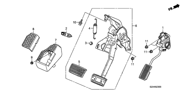 2010 Honda Pilot Pedal Diagram