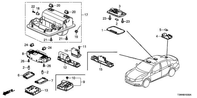 2015 Honda Accord Hybrid Interior Light Diagram