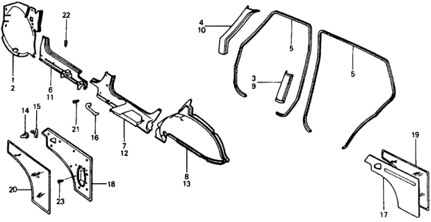 1979 Honda Civic 5 Door ** KL HMT Door Opening Channel Diagram
