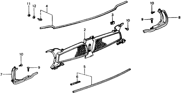 1977 Honda Civic 2 Door ** (1200) ** 4MT Front Grille Diagram