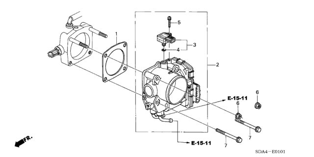 2004 Honda Accord Throttle Body (V6) Diagram