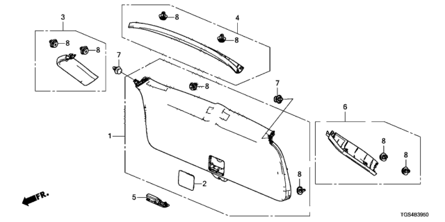 2021 Honda Passport GARN ASSY. *NH900L* Diagram for 84443-TGS-A01ZA