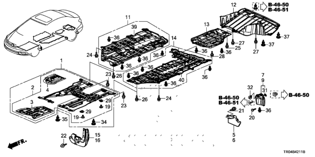 2012 Honda Civic Cover Assembly, Engine (Lower) Diagram for 74110-TR0-A10