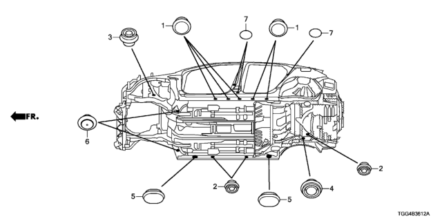 2018 Honda Civic Grommet (Lower) Diagram