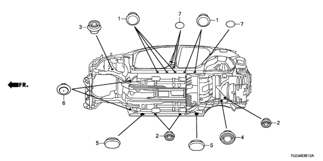 2017 Honda Civic Grommet (Lower) Diagram