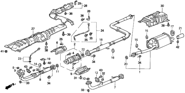 1993 Honda Prelude Exhaust System Diagram