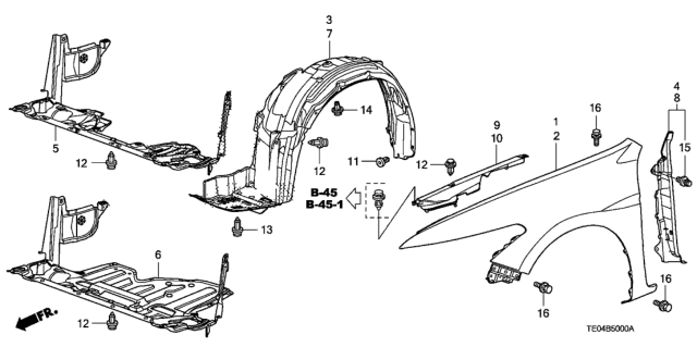 2008 Honda Accord Front Fenders Diagram