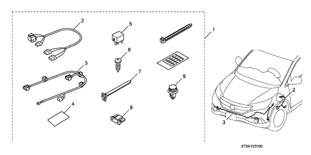 2012 Honda CR-V 5 Door LX (2WD) KA 5AT Foglight Attachment Diagram