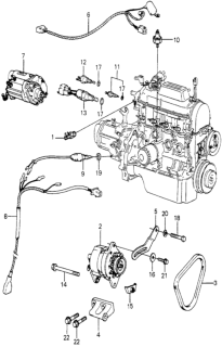 1980 Honda Prelude Bracket, Alternator Diagram for 31112-692-000