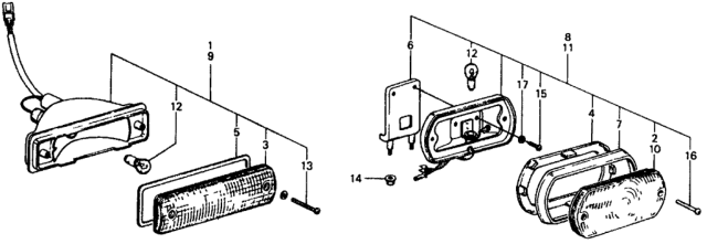 1979 Honda Civic Front Combination Light Diagram