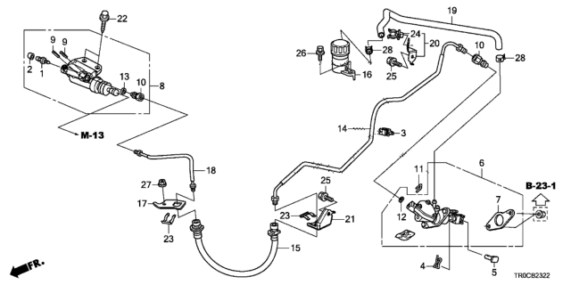 2014 Honda Civic Clutch Master Cylinder (2.4L) Diagram