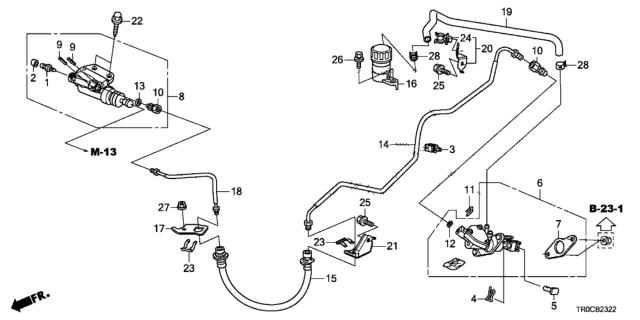 2015 Honda Civic Clutch Master Cylinder (2.4L) Diagram