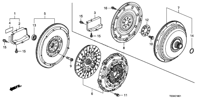 2008 Honda Accord 2 Door EXL-V6 KL 6MT Clutch - Torque Converter (V6) Diagram