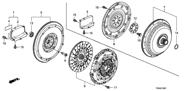 2009 Honda Accord Clutch - Torque Converter (V6) Diagram