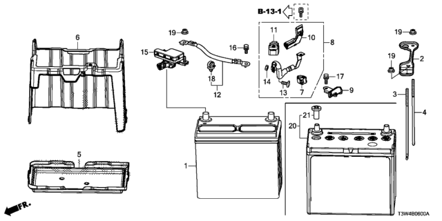 2015 Honda Accord Hybrid Cable Assembly, Battery Ground Diagram for 32600-T3Z-A00