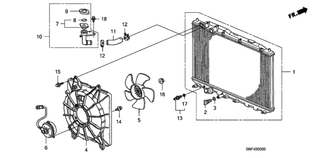 2006 Honda Civic Radiator (Denso) Diagram