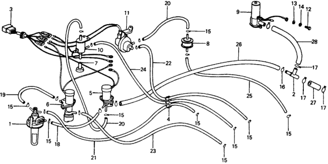 1976 Honda Civic 2 Door ** (1500) KA HMT HMT Control Valve Diagram