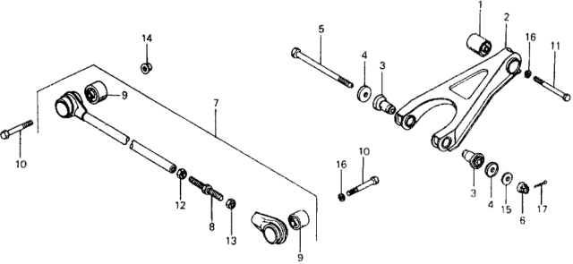 1979 Honda Civic Bolt, Hub Carrier Diagram for 52366-671-000