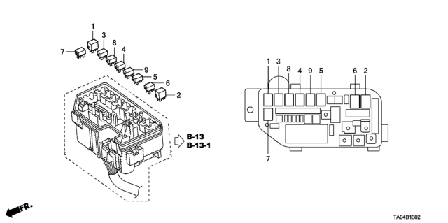 2011 Honda Accord Control Unit (Engine Room) Diagram