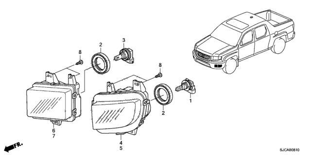 2014 Honda Ridgeline Foglight - Daytime Running Light Diagram