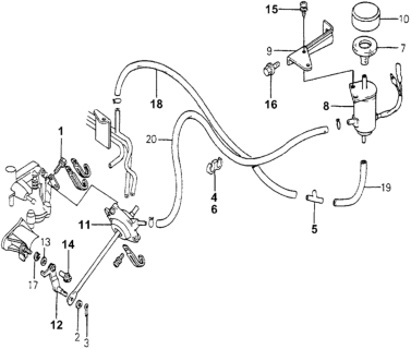 1980 Honda Accord Stay, Air Conditioner Solenoidvalve Diagram for 38775-689-000