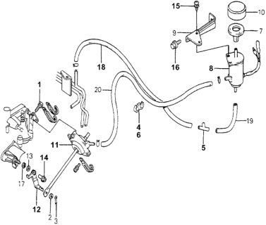 1980 Honda Accord A/C Solenoid Valve - Tubing Diagram