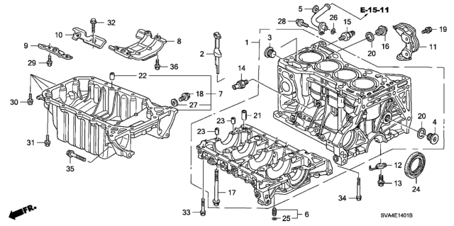 2006 Honda Civic Cylinder Block - Oil Pan (2.0L) Diagram