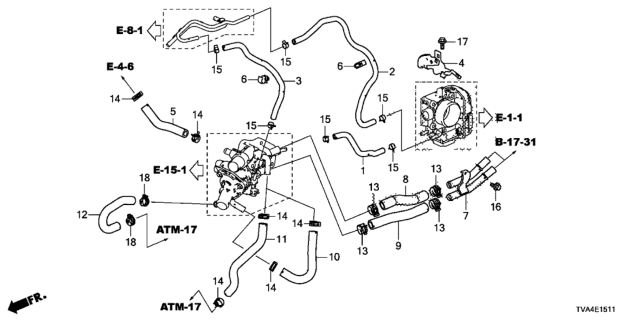 2018 Honda Accord Hose, Breather Heater Diagram for 19509-6B2-A00