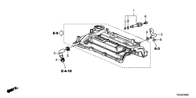 2018 Honda Civic Tube, Breather Diagram for 17153-5AM-A00