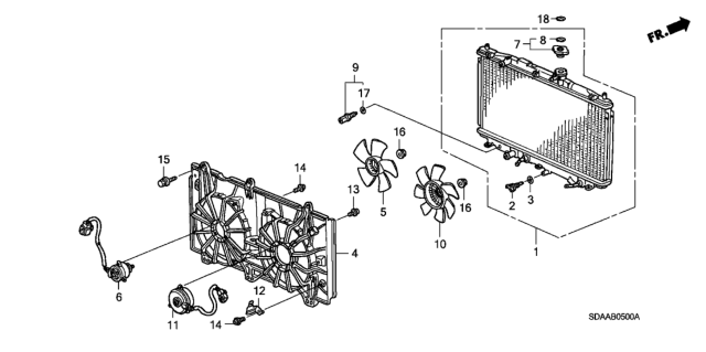 2007 Honda Accord Radiator (Denso) Diagram for 19010-RAA-A81