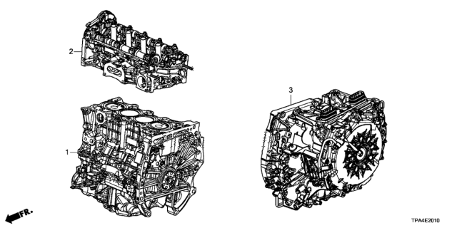 2021 Honda CR-V Hybrid Engine Assy. - Transmission Assy. Diagram