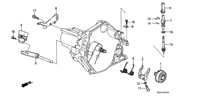 1990 Honda Civic MT Clutch Release Diagram