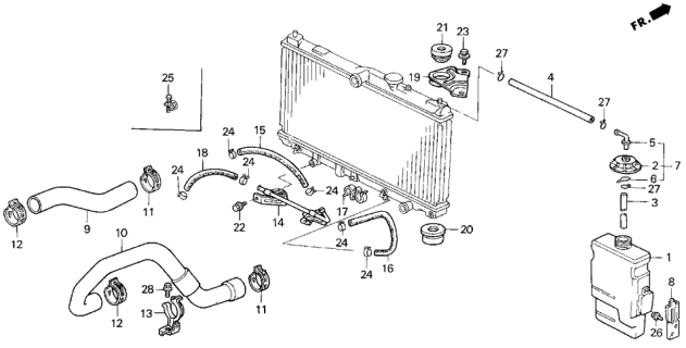 1993 Honda Accord Radiator Hose Diagram